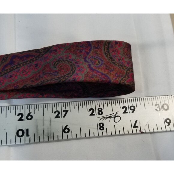 Claybrooke Mens Silk Handmade Maroon Paisley Tie 3.5" Width 69" Length Vintage - Picture 6 of 6